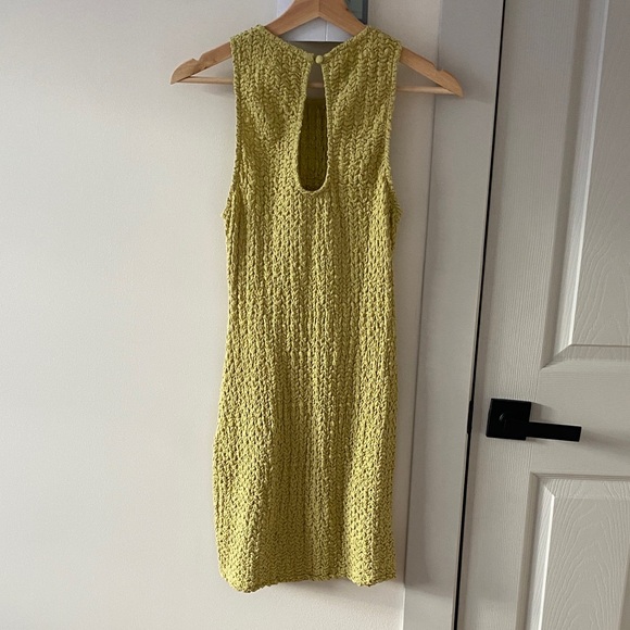 Le Lis Sleeveless Textured Green Mini Dress - Picture 3 of 3